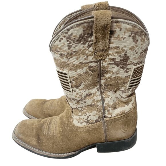 Ariat Patriot beige Camoflauge Western boots women's size 6 - Picture 1 of 7